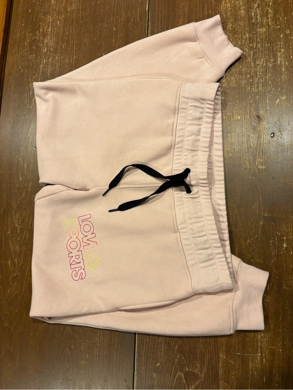 Love & Sports pale Pink Sweatpants with Drawstring and back pocket L